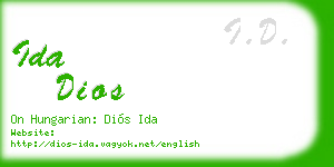 ida dios business card